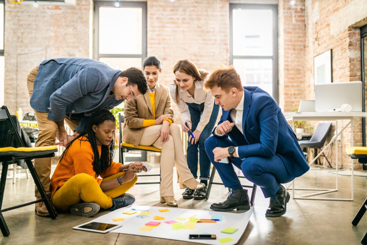 Business team working in a start-up office