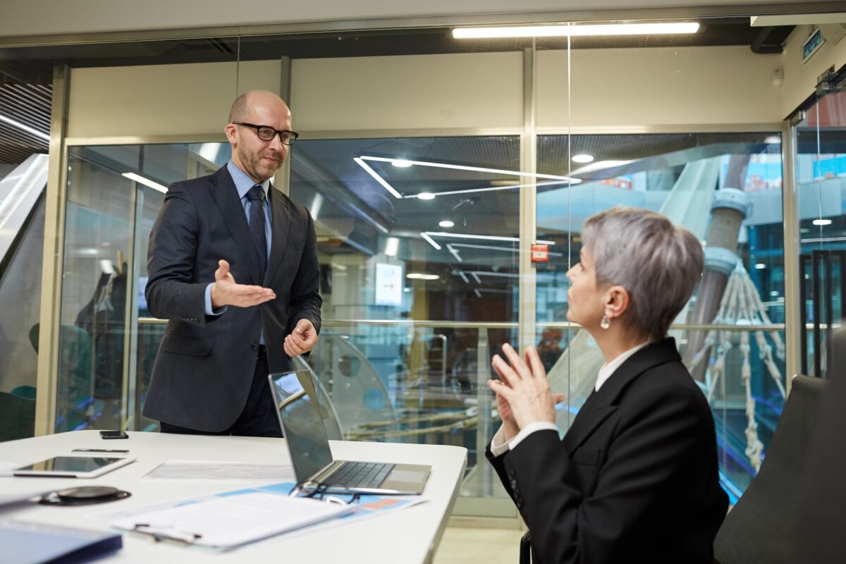 Businessman Greeting Partner in Meeting
